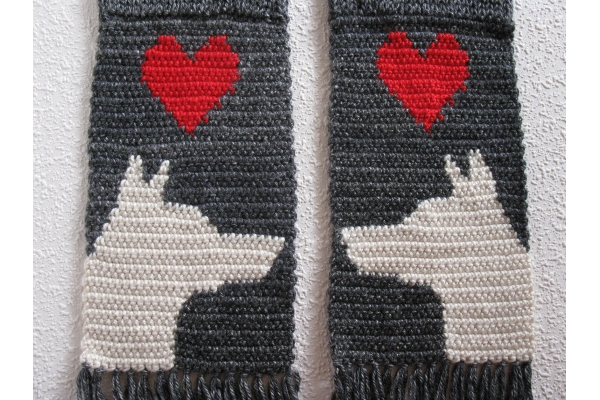 white dogs and hearts