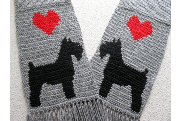 gray dog scarf