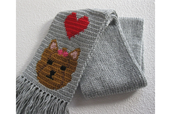 gray dog scarf