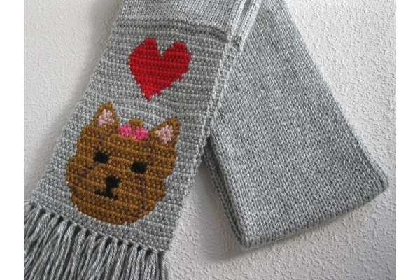 folded Yorkie scarf