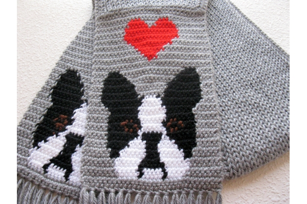 Boston dog scarf