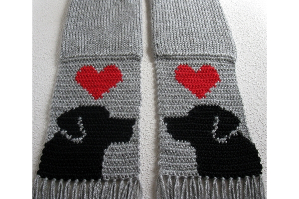 gray scarf with dogs