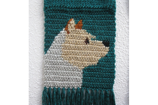 teal dog scarf