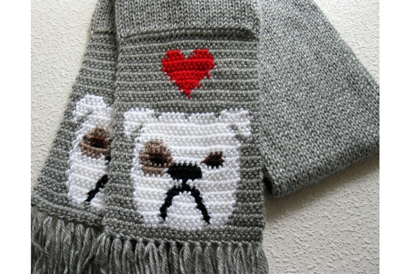 English bulldog scarf