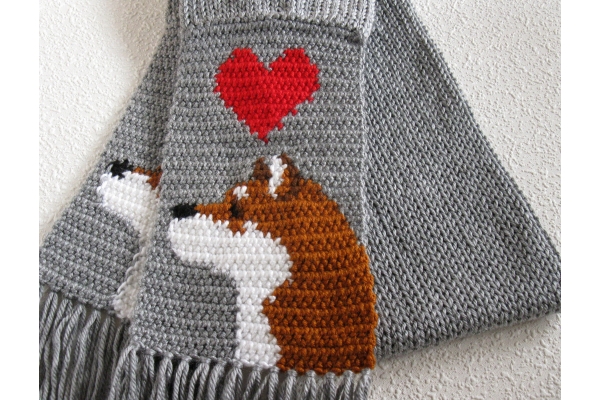 knit dog scarf