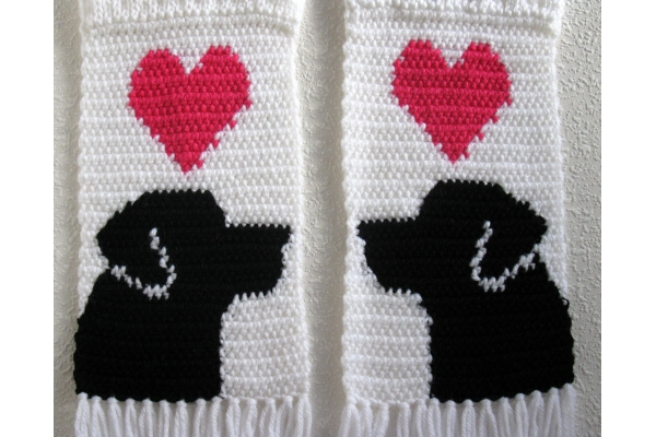 white dog scarf