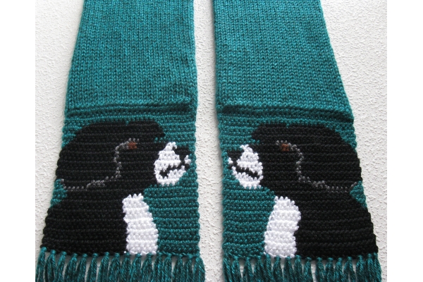 teal water dog scarf