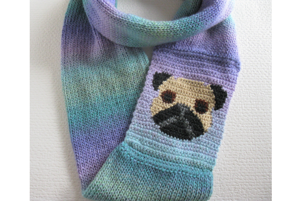 purple pug scarf