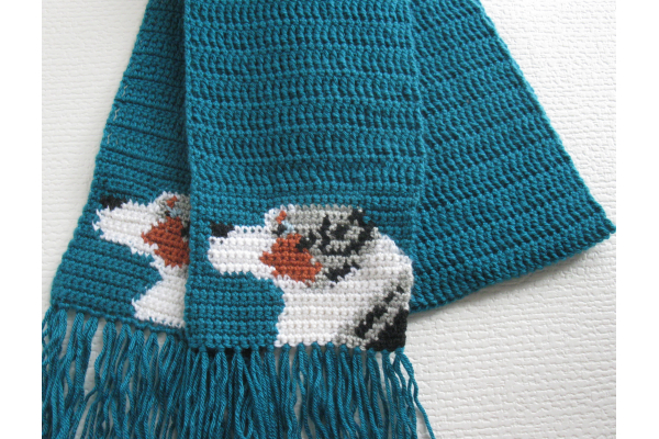 teal dog scarf