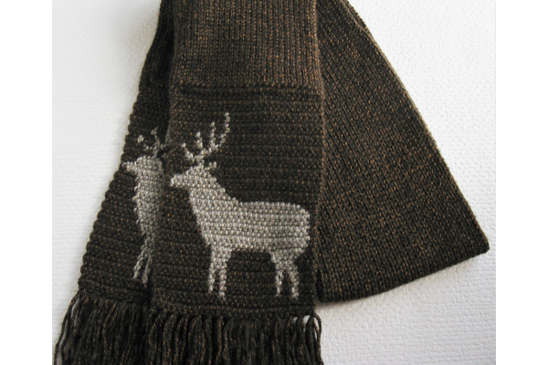 knit deer scarf