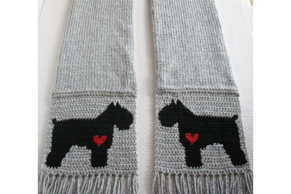 gray dog scarf