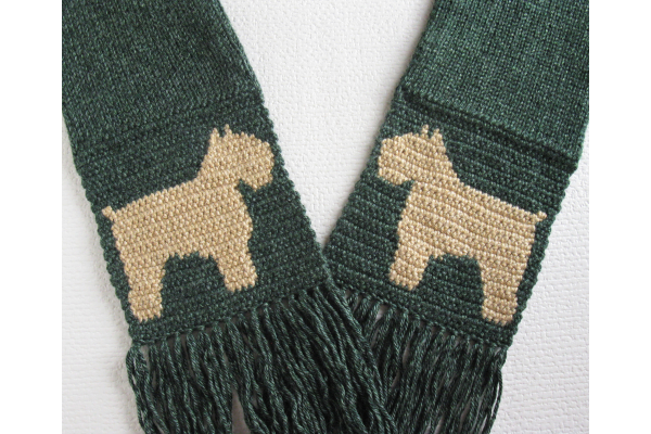 green dog scarf