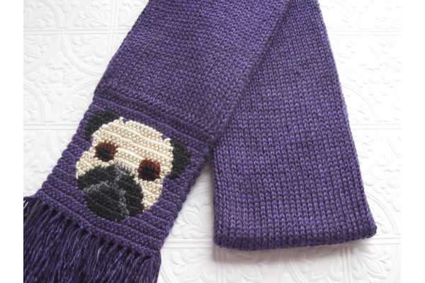 purple pug scarf