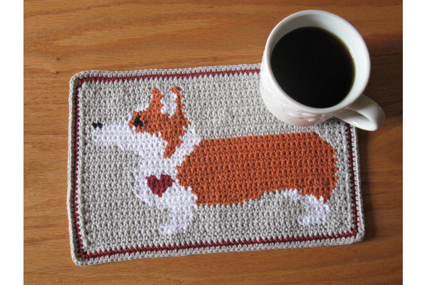 corgi mug mat