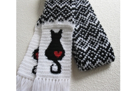 fair isle cat scarf