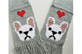 adorable French bulldog scarf