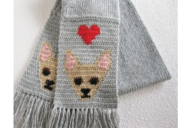 chihuahua knit scarf