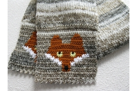 knit fox scarf