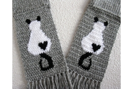 black and white cat scarf