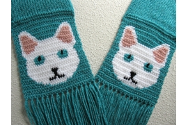 turquoise cat scarf