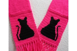 pink cat scarf