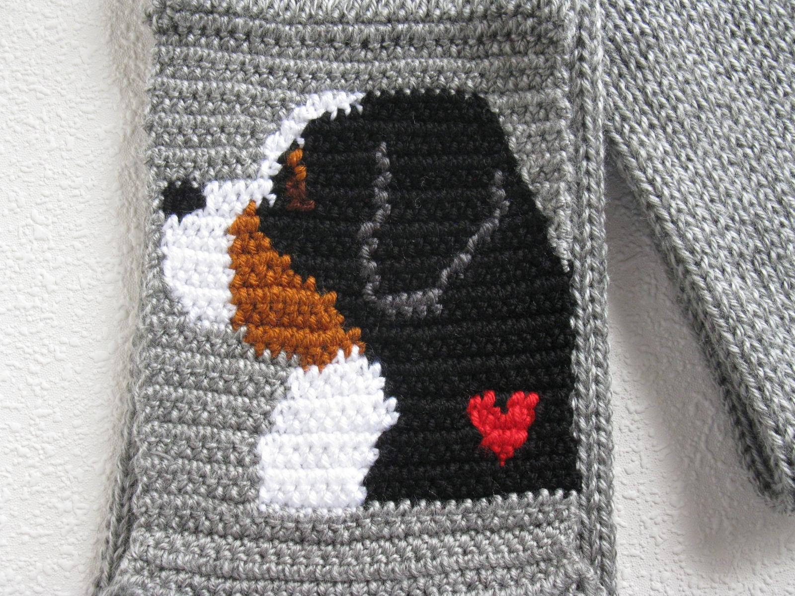Bernese Mountain Dog Gifts. Gray infinity scarf with a Berner dog and ...