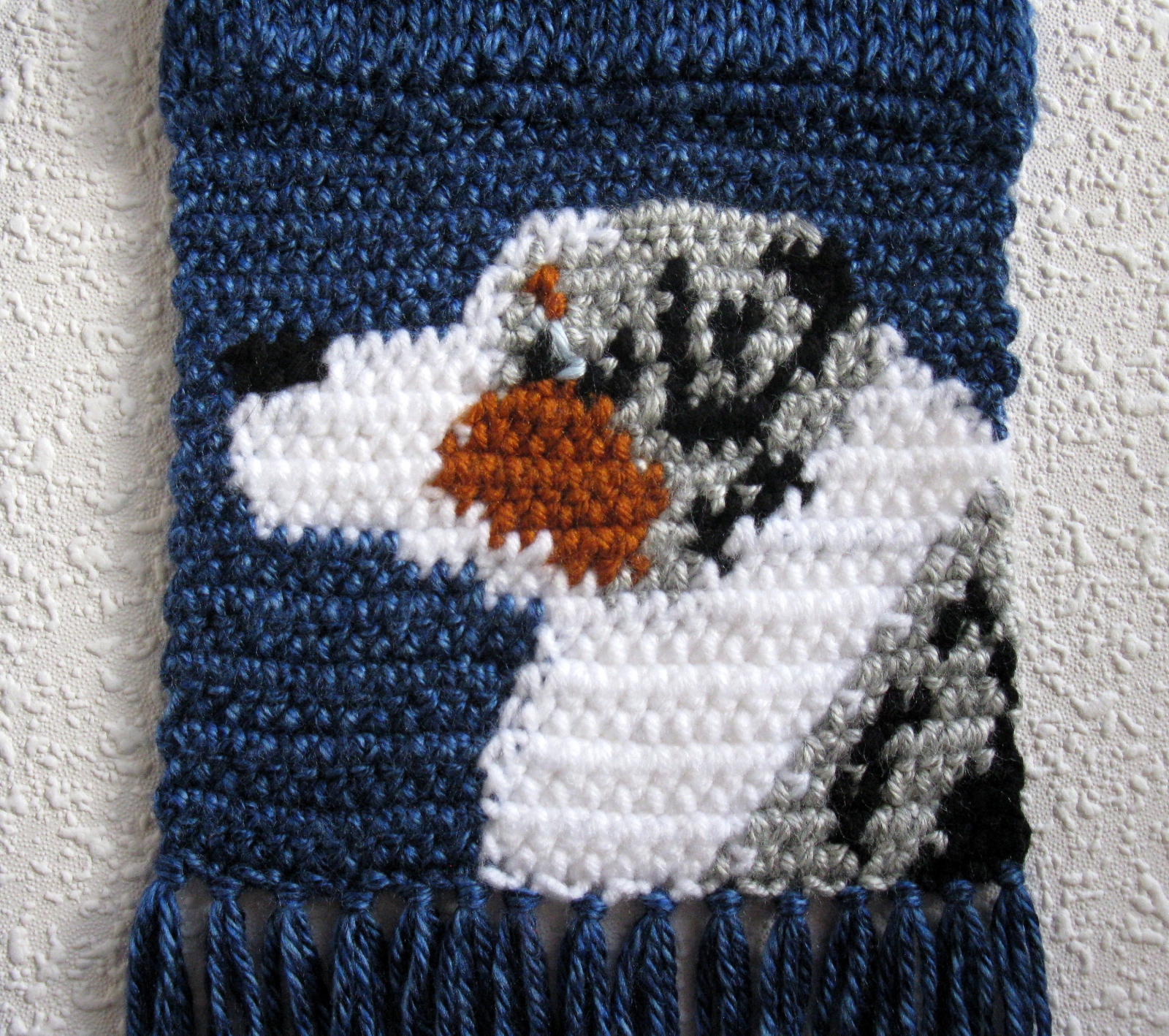 Australian Shepherd Scarf. Royal blue knit scarf with blue Merle Aussie ...