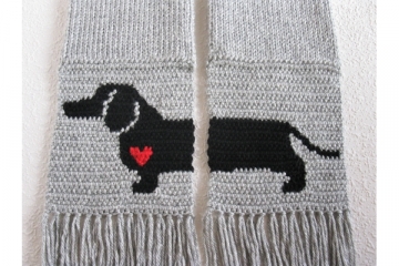 Scarves with dogs and small hearts