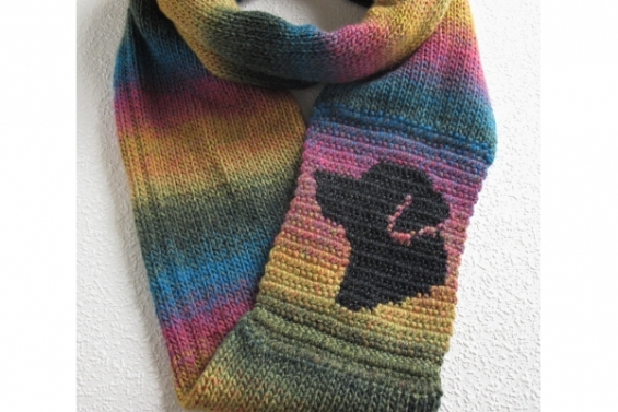 Charcoal Black Lab eternity scarf