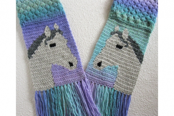 Gray horse scarf