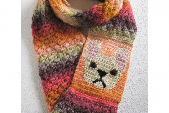 Autumn colors French bulldog scarf