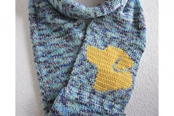 Yellow lab cotton blend scarf