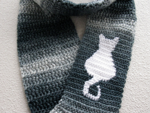 Striped cat scarf