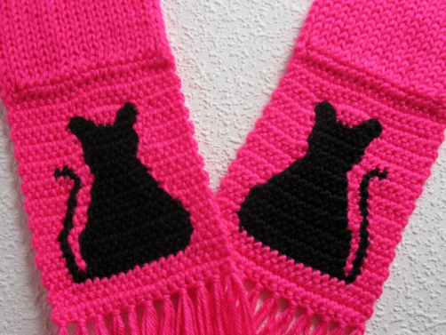 Pink cat scarf