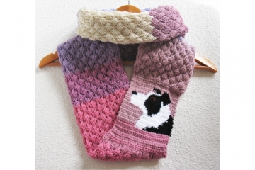 Color block border collie scarf