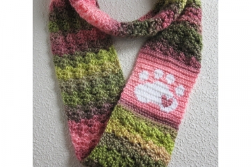 Colorful stripes paw print infinity scarf