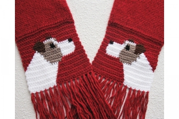 Red Jack Russell terrier scarf