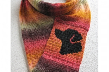 Charcoal Black Lab Dog infinity scarf