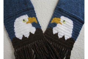 Royal blue American eagle scarf