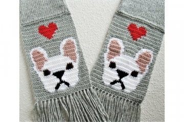 White French bulldogs scarf