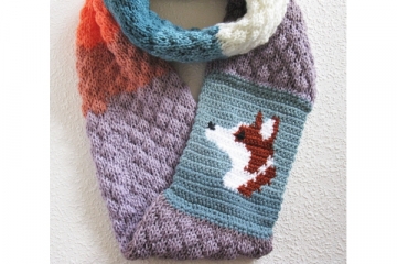 Color block corgi infinity scarf