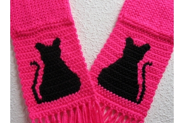 Pink cat scarf