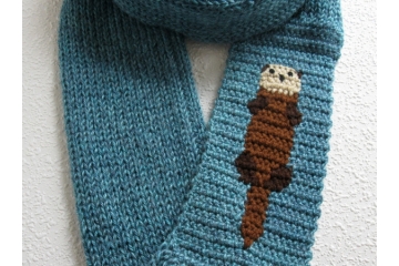 Blue otter infinity scarf