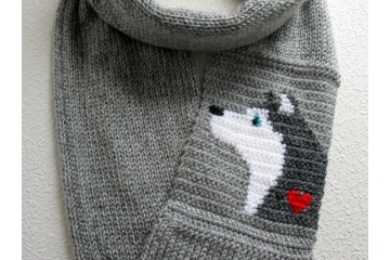 Husky Dog scarf for malamute and Siberian dog lovers