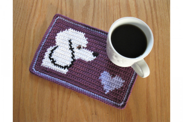 Poodle mug mat